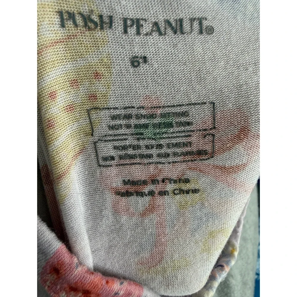 Posh Peanut purple long sleeve pajama top colorful‎ ornament print bamboo